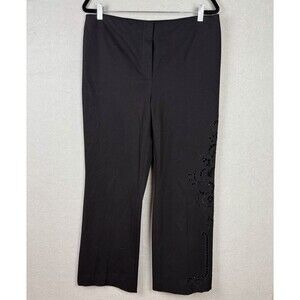 Black Cambio Soft Pants Dawn, Size 14, Cut Outs on One Leg Artsy Unique Boho